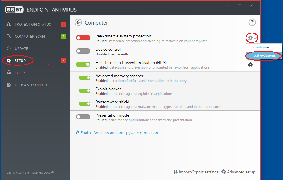 How To Set Antivirus Exclusions For Eset Endpoint Antivirus On Pc Running Windows 10